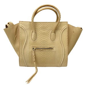 Celine Luggage Python Tote Bag Beige